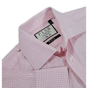 Thomas Pink The Sterling Slim Fit Dress Shirt‎ PINK Graph Check Size 15 / 33.5